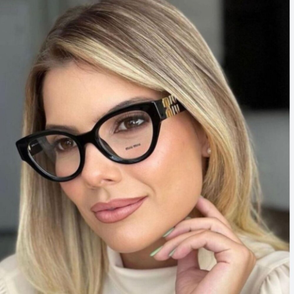 =NEW VMU 01V 08Q1O1 MIU MIU BLUE CLEAR MU01VV 08Q1O1 CAT EYE WOMEN EYEGLASSES
